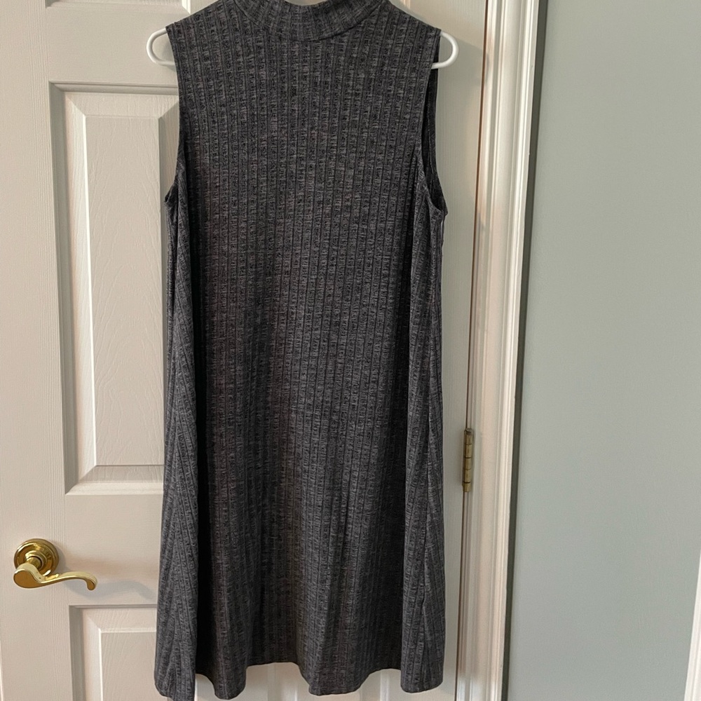 Knit cabled gray dress